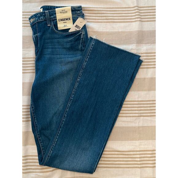 L'Agence NWT (org $295) | Ruth high rise straight dark denim jeans | size 32 - Picture 1 of 8